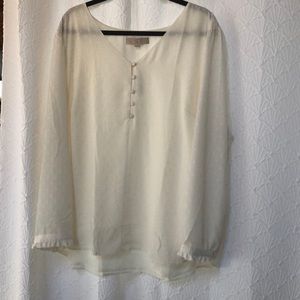 Button blouse with textured detail